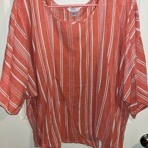 Time and tru striped cropped blouse